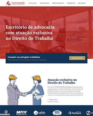 Site do advogado trabalhista Dr. Tiago Amaro